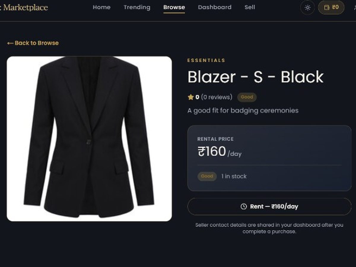 CampusBox product page — Blazer rental listing