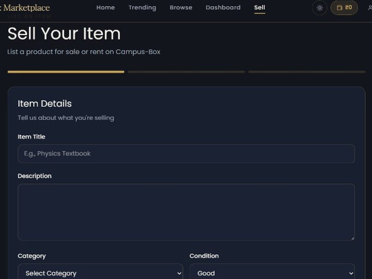 CampusBox sell your item listing form